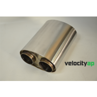 VelocityAP Race Muffler 2.5" Dual Inlet Outlet 'Touring' Sound Level